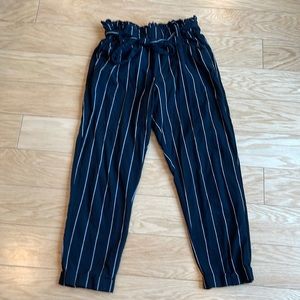Thread+Supply black and white paper bag waist pants, size medium